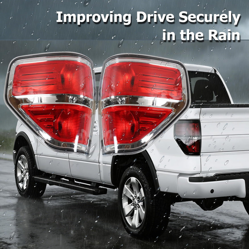 Replacement tail light assembly for Ford F-150 ready for installation.