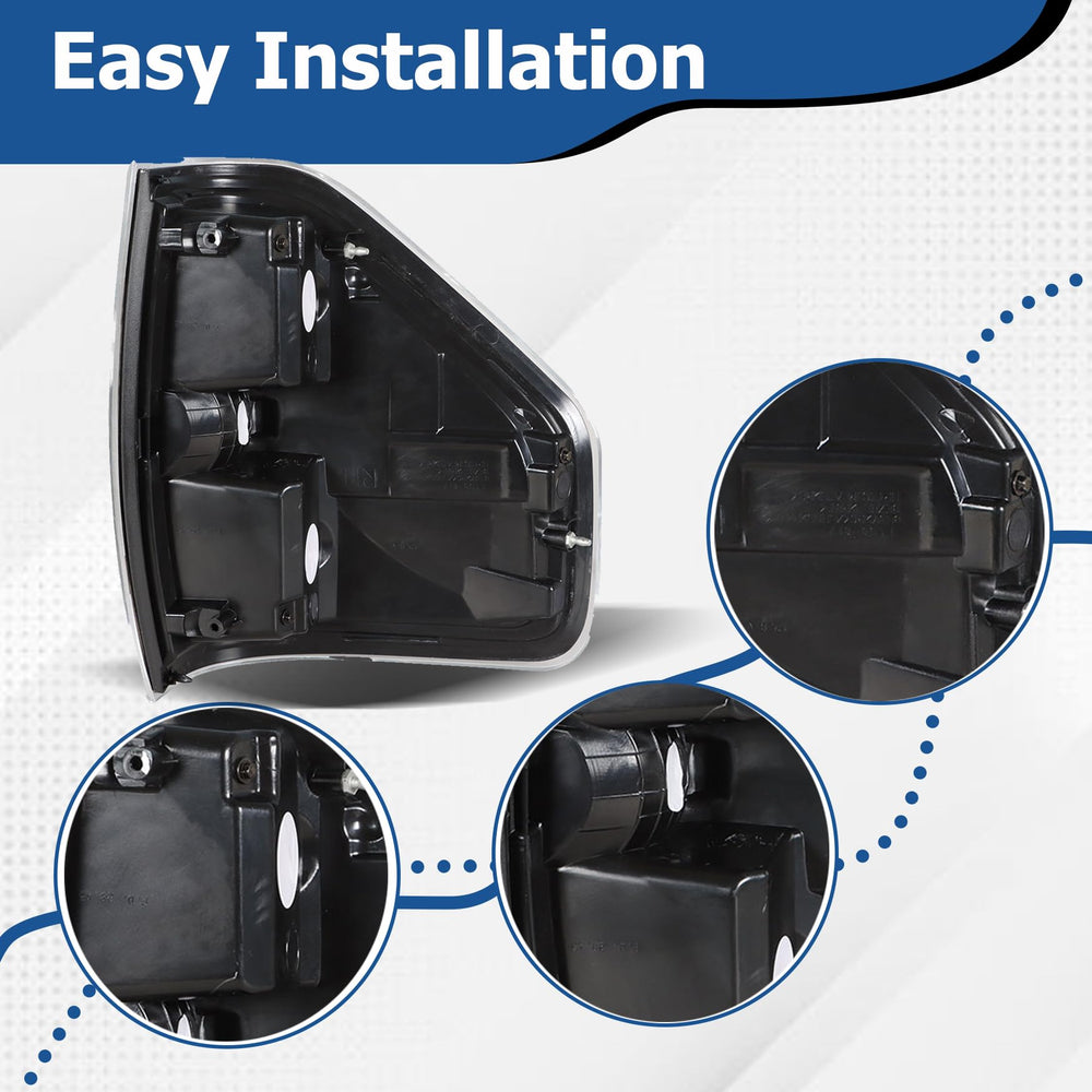 Detail of water sealed tail light housing designed to repel moisture.