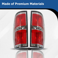 Left side tail light for Ford F-150 with red lens and chrome housing.