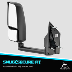 Whalemotor convex blind-spot mirror expands side visibility for safer lane changes.