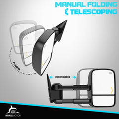 WHALEMOTOR heated tow mirror provides wide and convex views for safer maneuvers.