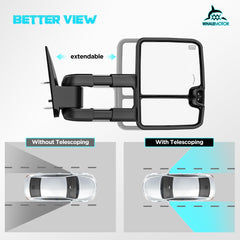 WHALEMOTOR smoked power heated tow mirror heating defrosts moisture quickly