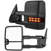 WHALEMOTOR smoked power heated tow mirrors, driver-side view for improved lane awareness while towing.