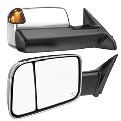 WHALEMOTOR smoked power tow mirrors for Dodge Ram 1500 improve daytime visibility while towing