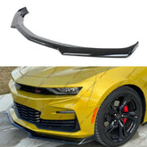 WheelX front lip on Camaro with glossy black finish enhances the front-end look.