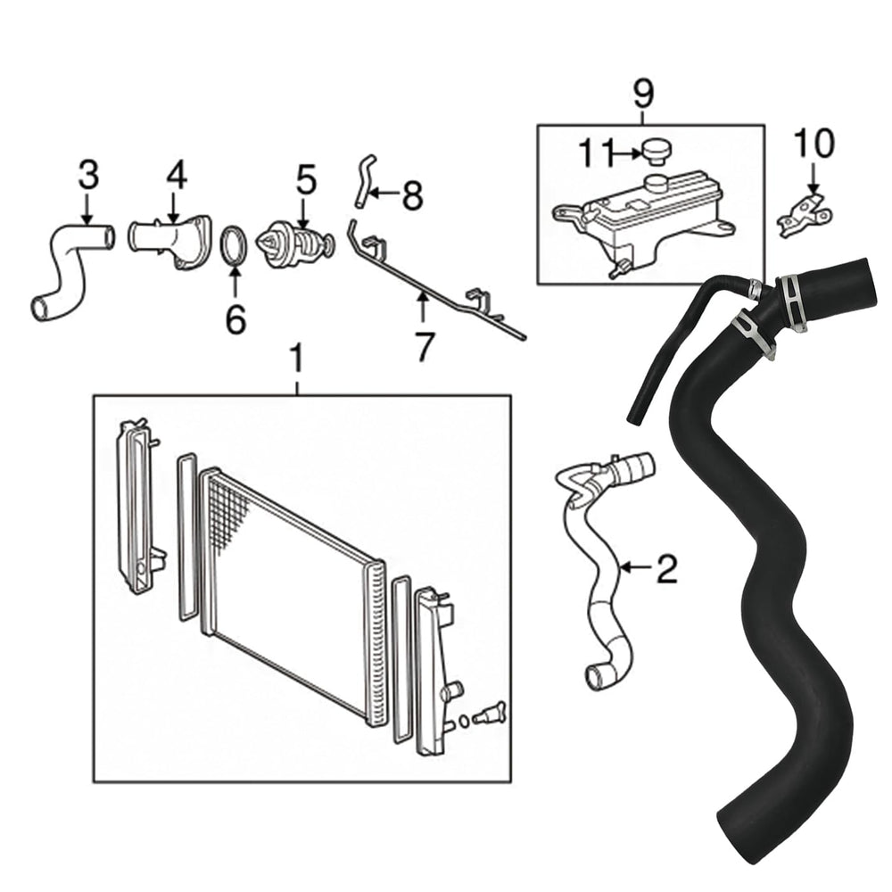 Wheelzen hose installed in the RAV4 engine bay