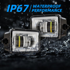 Wideep polycarbonate lens fog light resists impact and weather exposure.