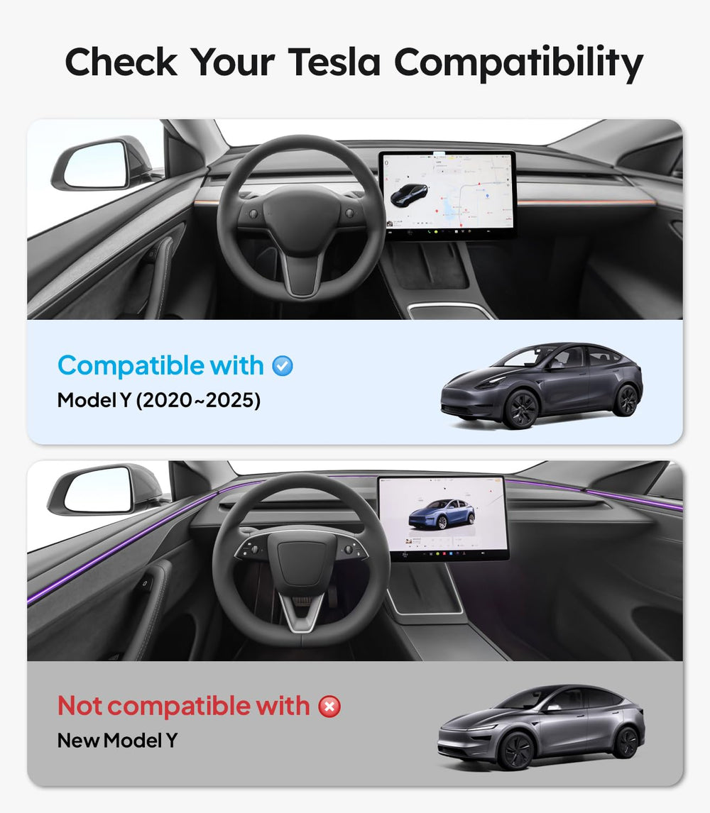 Wigoo snap-in installation provides stable fit on uneven roads for Model Y.