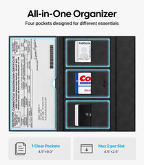 Wigoo suede interior detail protects documents while adding refined touch