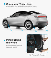 10-minute install of Wigoo mud flaps on Tesla Model Y Juniper.