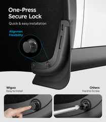Factory mounting points enable easy snap-in install for Wigoo mud flaps.