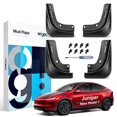 Wigoo mud flaps for Tesla Model Y Juniper — no-drill installation for factory look.