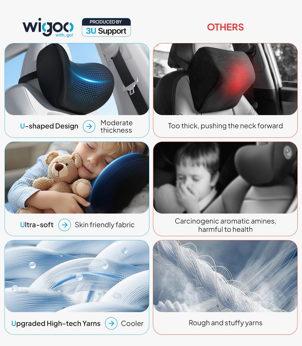 Wigoo universal-fit car seat cushions adapt to most vehicles for ergonomic relief.