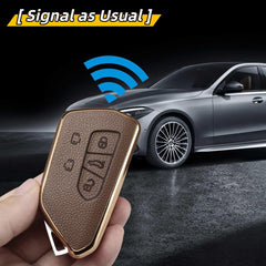 WiiLemz VW Tiguan key fob cover in brown shields against drops and scuffs