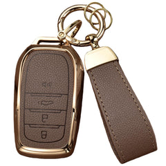 WiiLemz Toyota key fob cover in brown upper leather protects against daily wear