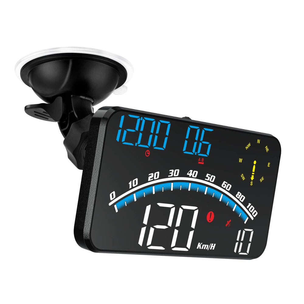 wiiyii digital GPS speedometer HUD 5.5-inch display provides clear driving data.