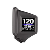 wiiyii Head Up Display P8 mounted on the A-pillar for distraction-free viewing