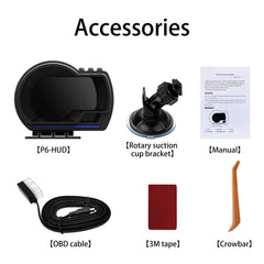wiiyii OBD2 Gauge Display P6 real-time data stream readout on HUD