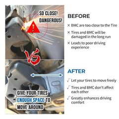 WIKIBB Tacoma gap reduction during install improves tire clearance.