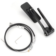 WIKIBB universal black aluminum gas pedal with braided throttle cable for versatile mounting.