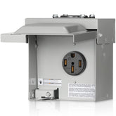 WILAWELS 50A RV outlet box front view for rugged outdoor power.