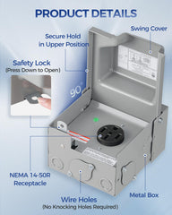 WILAWELS outdoor RV power box mounted outdoors for campsite use