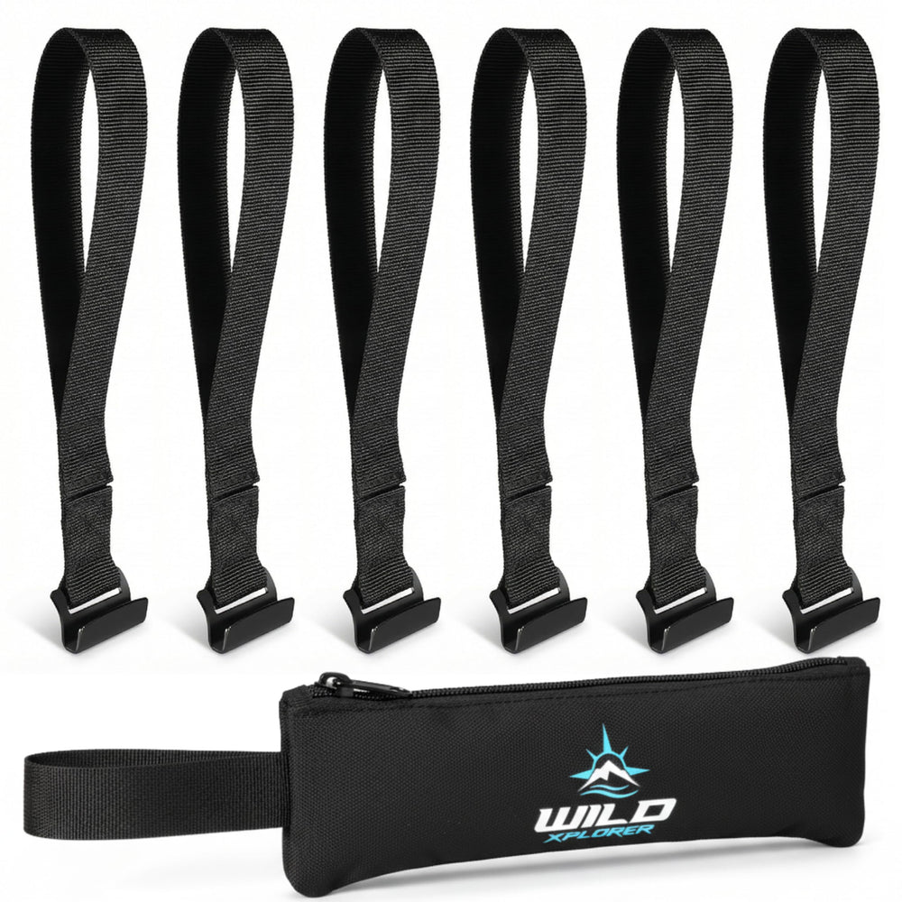 Wild Xplorer door hook tie-down strap secures rooftop cargo quickly on any car