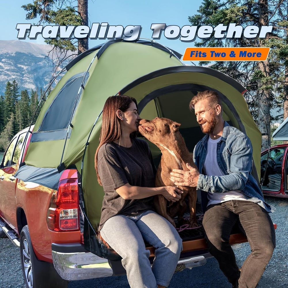 WildFinder truck bed tent two to three person use for cozy nights in the bed