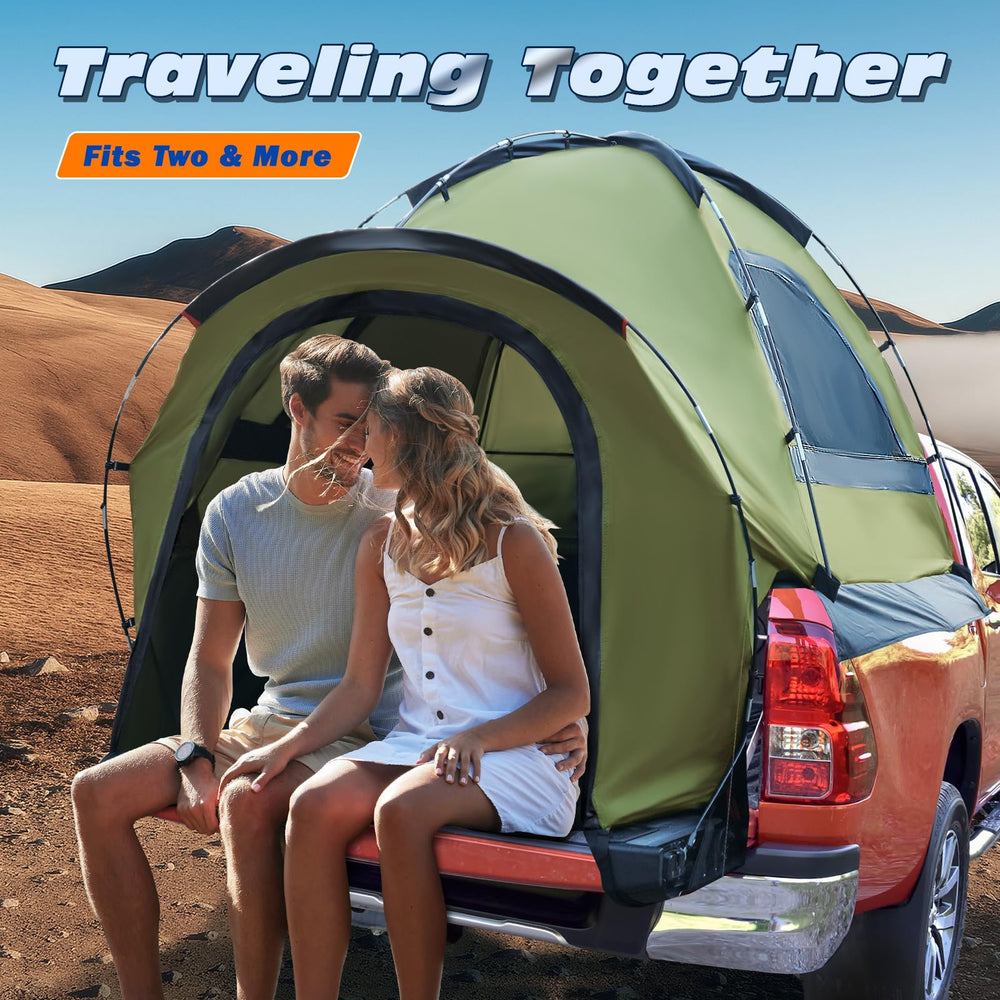 WildFinder truck bed tent power tunnel lets AC through