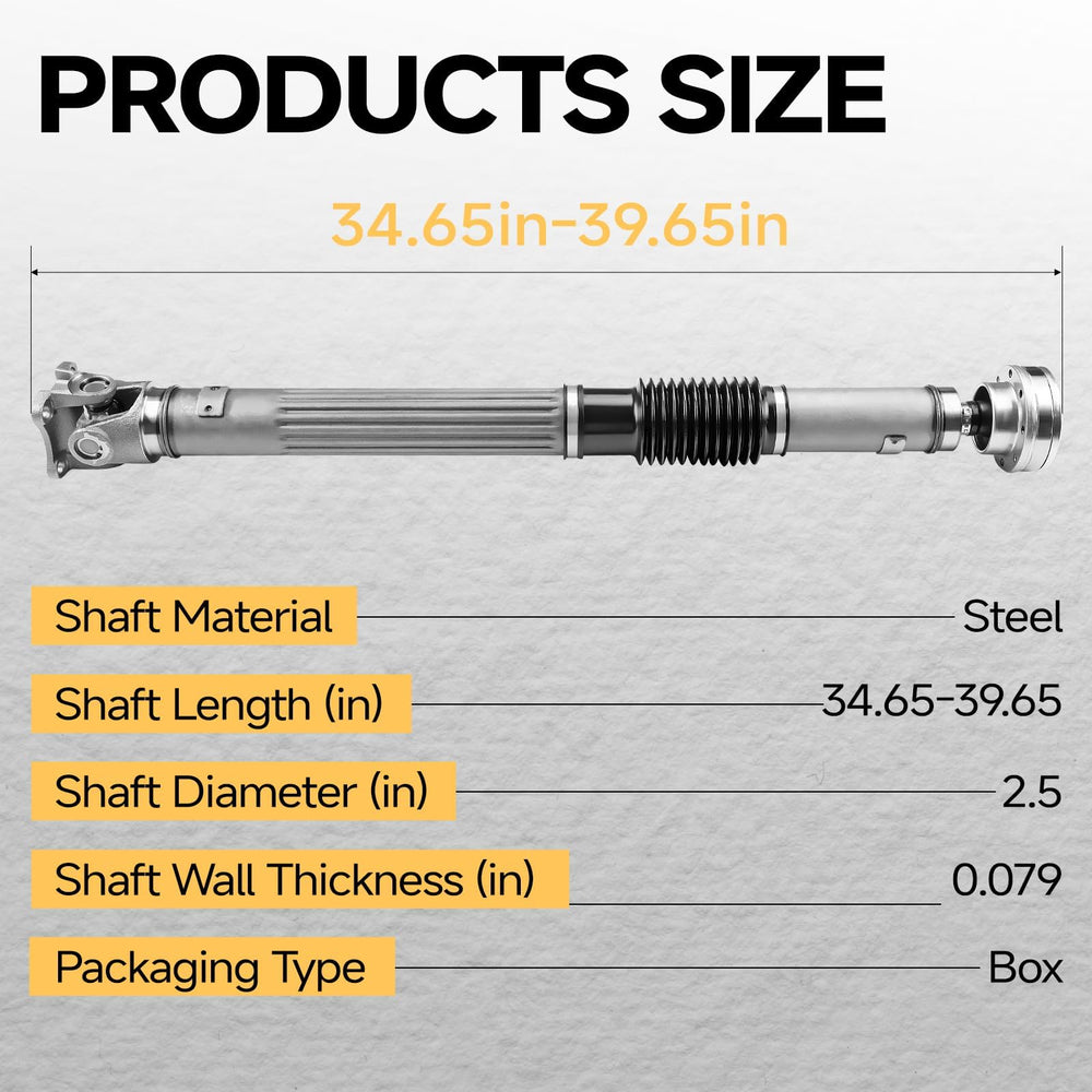 WildGear drive shaft packaging ready for installation
