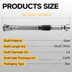 WildGear drive shaft packaging ready for installation