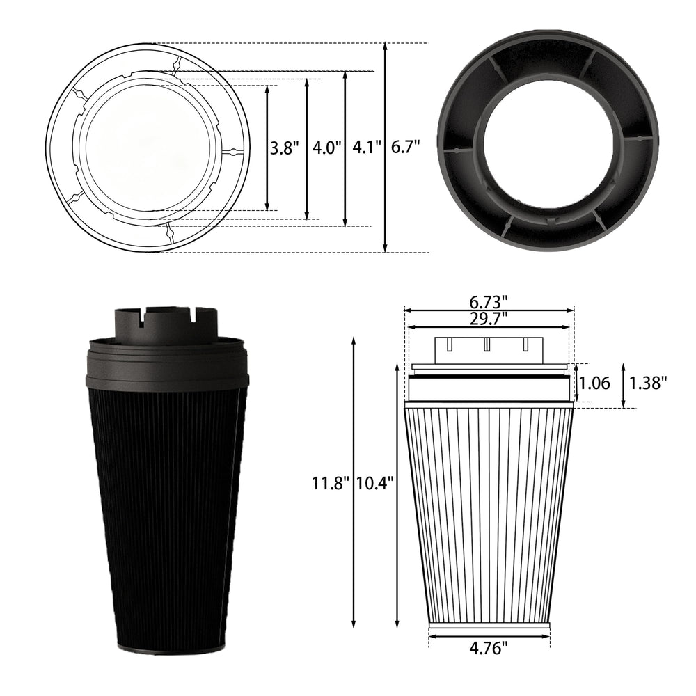 Wilk heat shield keeps intake air cooler under the hood.