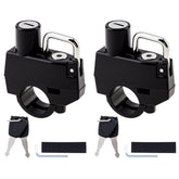 Windance two-pack helmet lock mounted on handlebars for quick security.