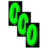 Windshield Pricing Numbers green chartreuse close-up for high visibility pricing displays.