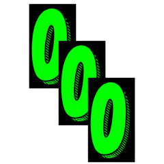Windshield Pricing Numbers green chartreuse close-up for high visibility pricing displays.