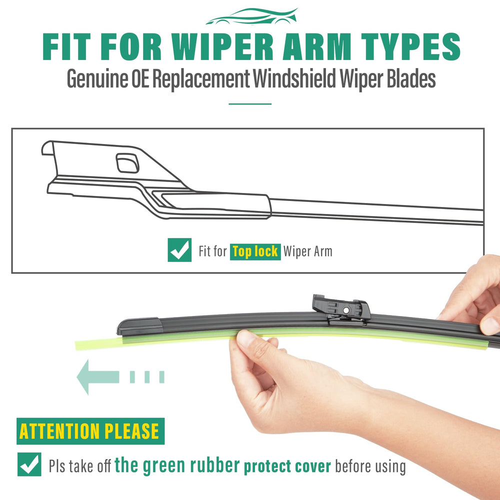 WINDSMILE Windsmile easy-install front wiper set for quick, adapter-free replacement.