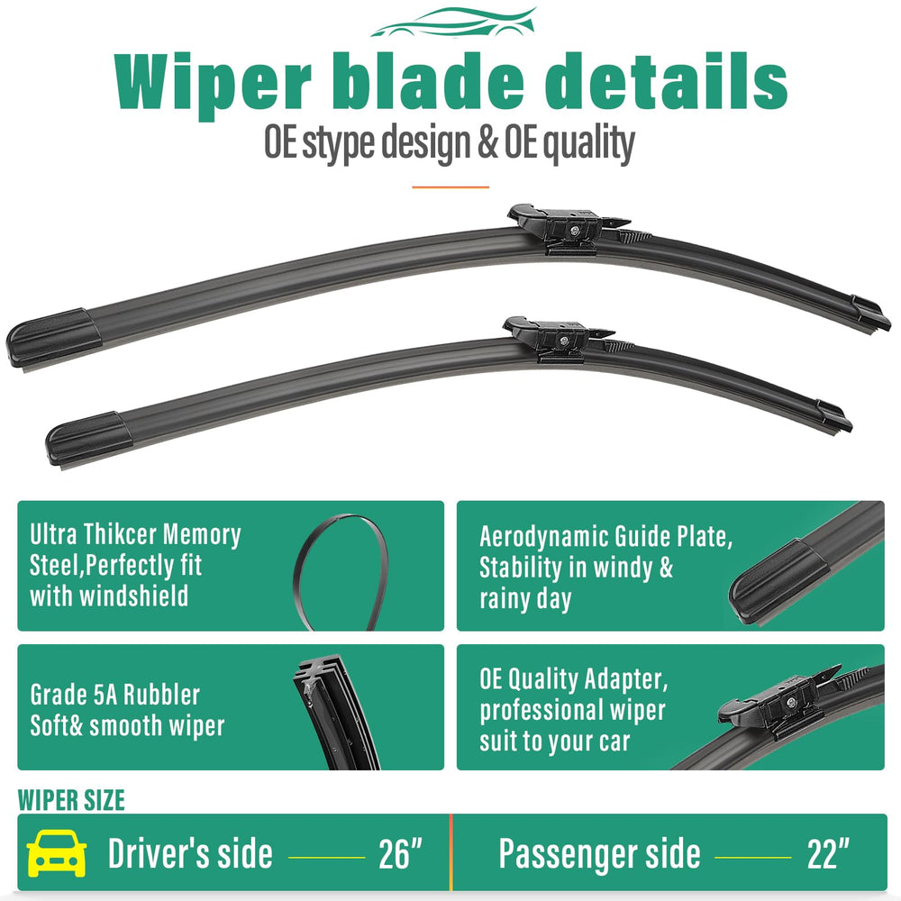 WINDSMILE Ford Explorer rear 11-inch wiper blade for rear window clarity