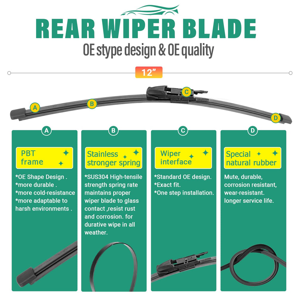 WINDSMILE front and rear wiper set for Mercedes GLA offers OEM-like performance.