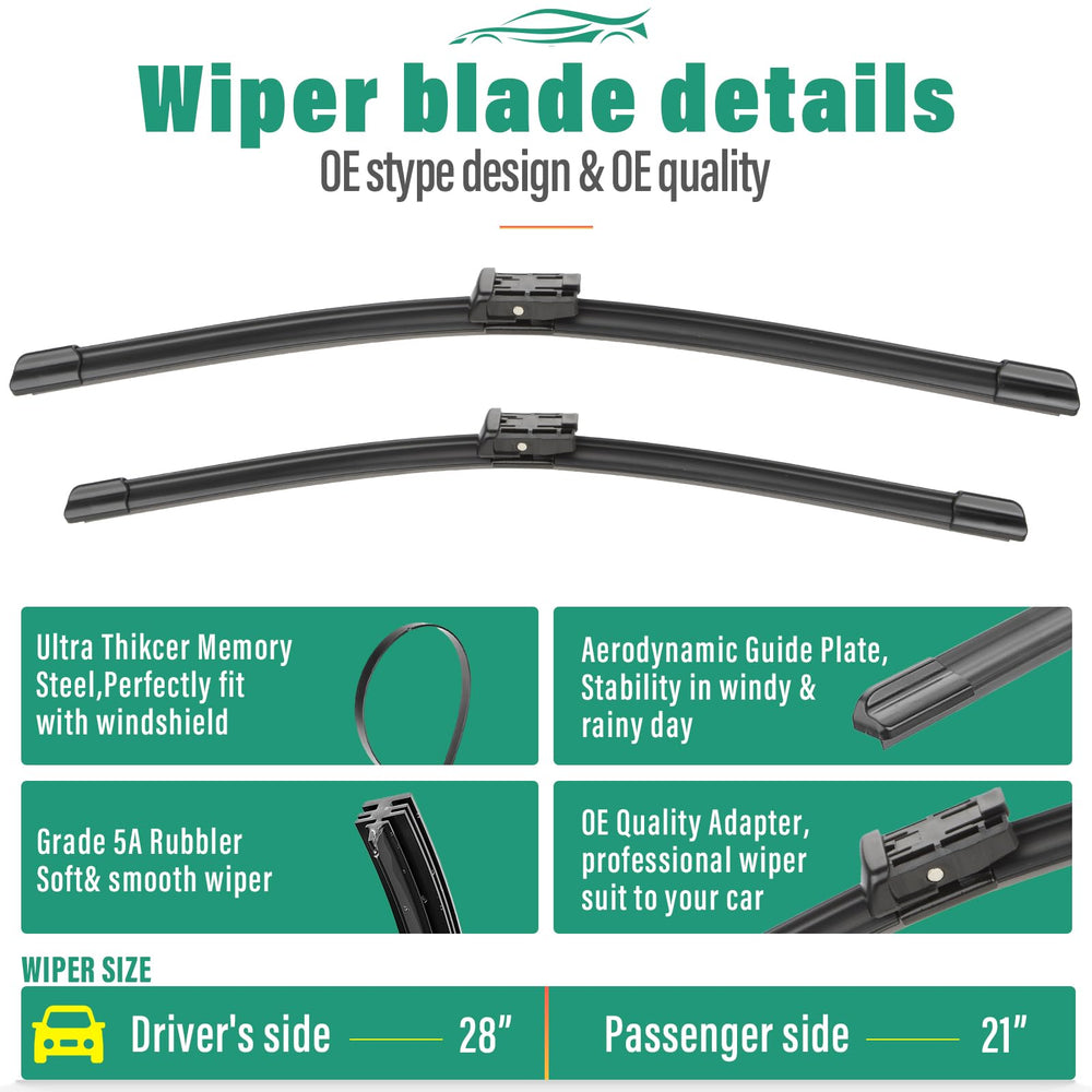 WINDSMILE front wiper blades pack of 2 for easy replacement.