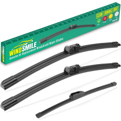 WINDSMILE Jaguar F-Pace 26inch front wiper close-up showing premium rubber for streak-free wipes.