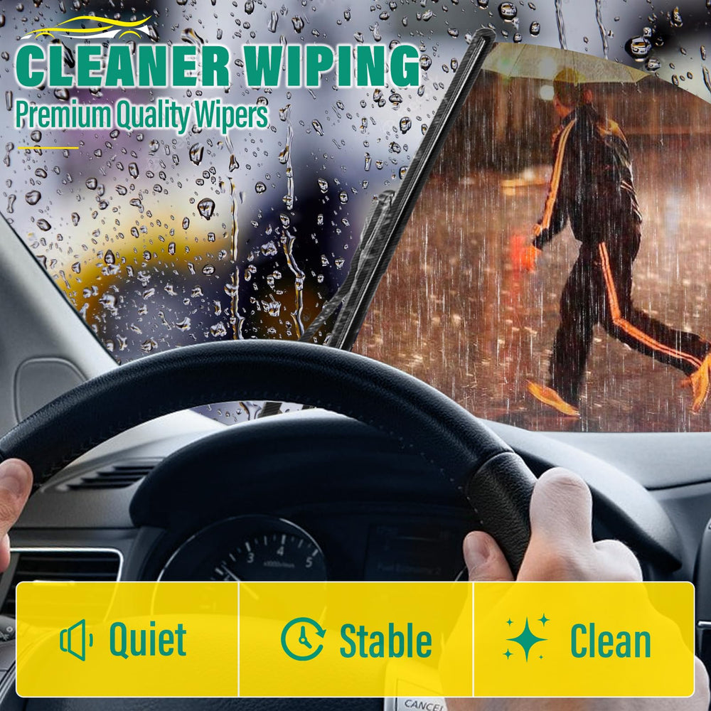 Long-life WINDSMILE blade frame maintains consistent contact for clean glass.