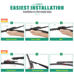 WINDSMILE pack-of-3 wipers provides full front and rear replacement for Porsche Macan