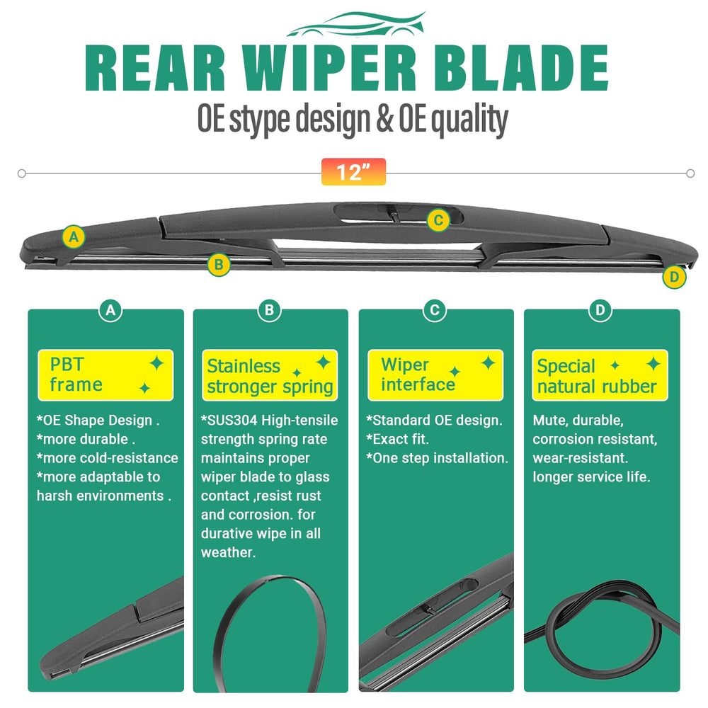 WINDSMILE Tahoe 12in rear wiper blade with smooth sweep