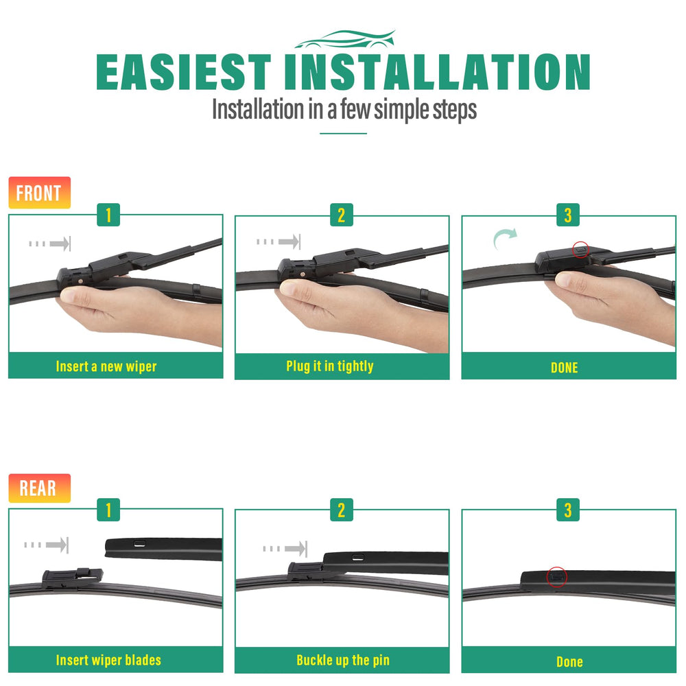 WINDSMILE UV-resistant wipers resist sun damage for longer service life.
