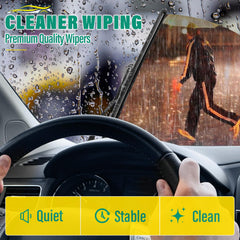 WINDSMILE VENZA WIPERS side profile demonstrates aerodynamic shape for quiet operation
