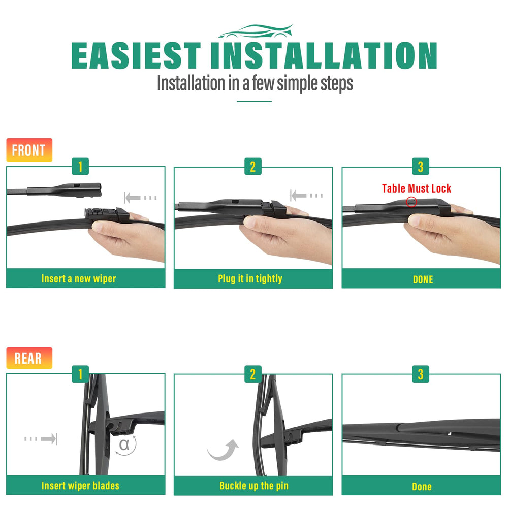 WINDSMILE Wiper blade close-up shows durable rubber and UV-resistant coating for longevity