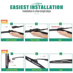 WINDSMILE Wiper blade assembly for simple tool-free installation