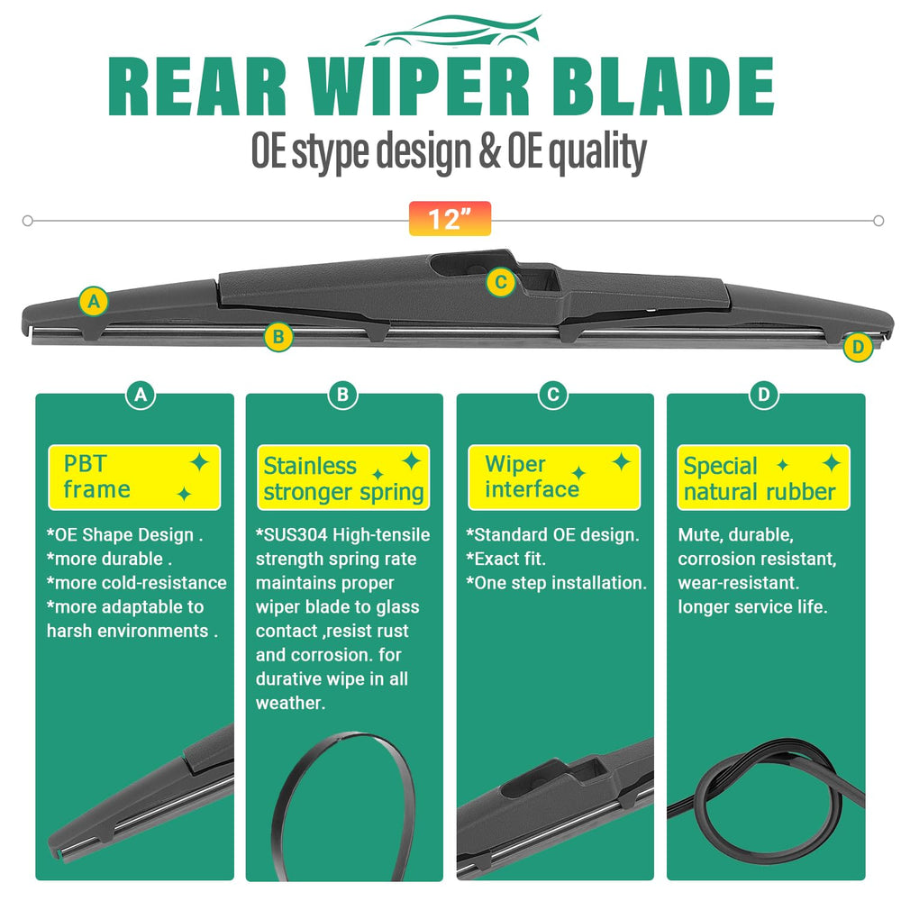 WINDSMILE wiper blade rubber close-up showing durable, streak-free performance.