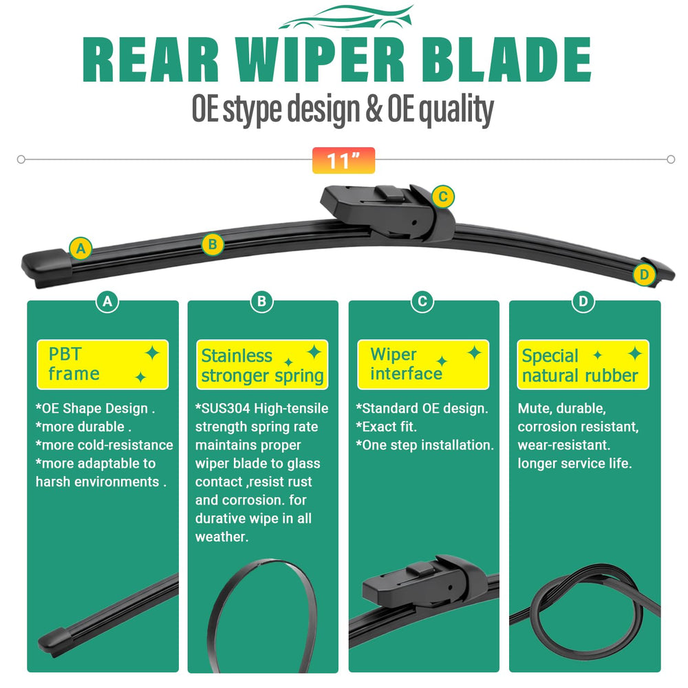 WINDSMILE easy install wiper set for quick replacement with no adapters