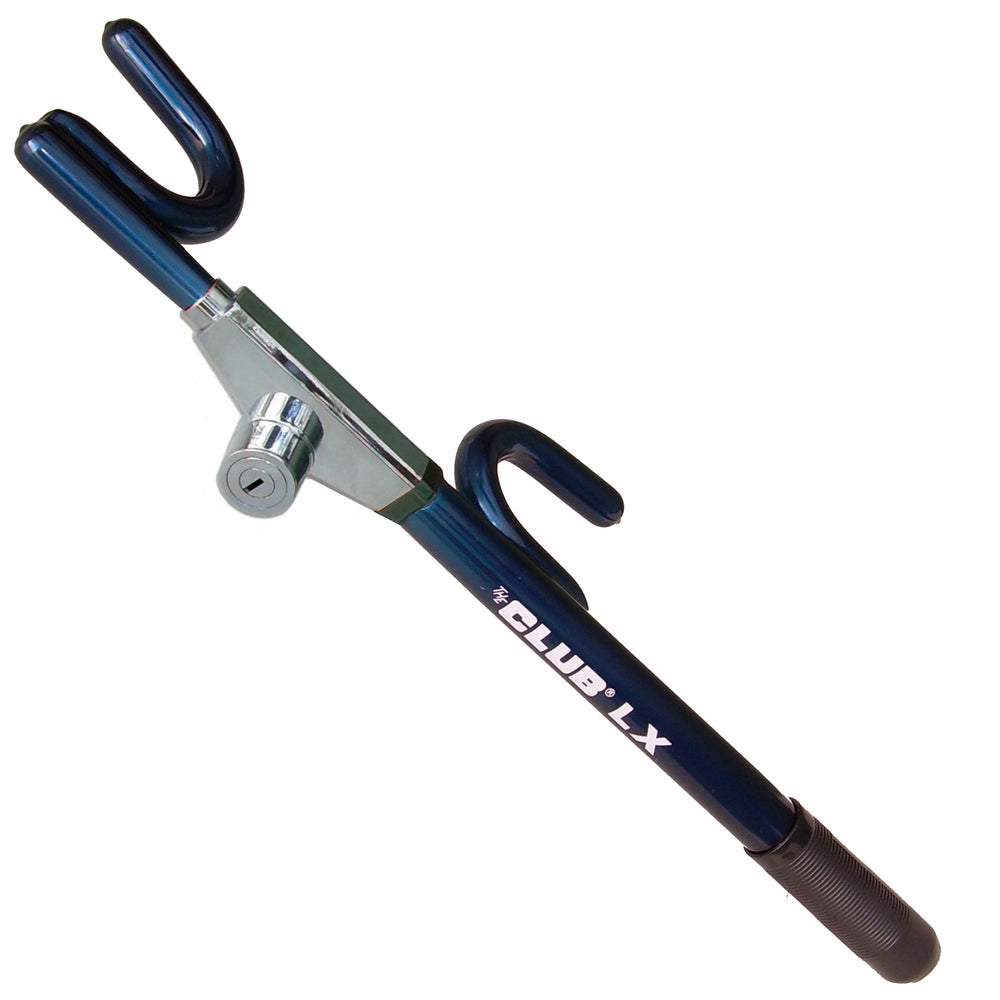 Winner International The Club 1102 LX blue steering wheel lock deters theft with visible security